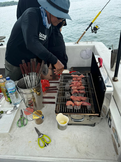 Private boat fishing lesson with BBQ on boat (open dated ticket)