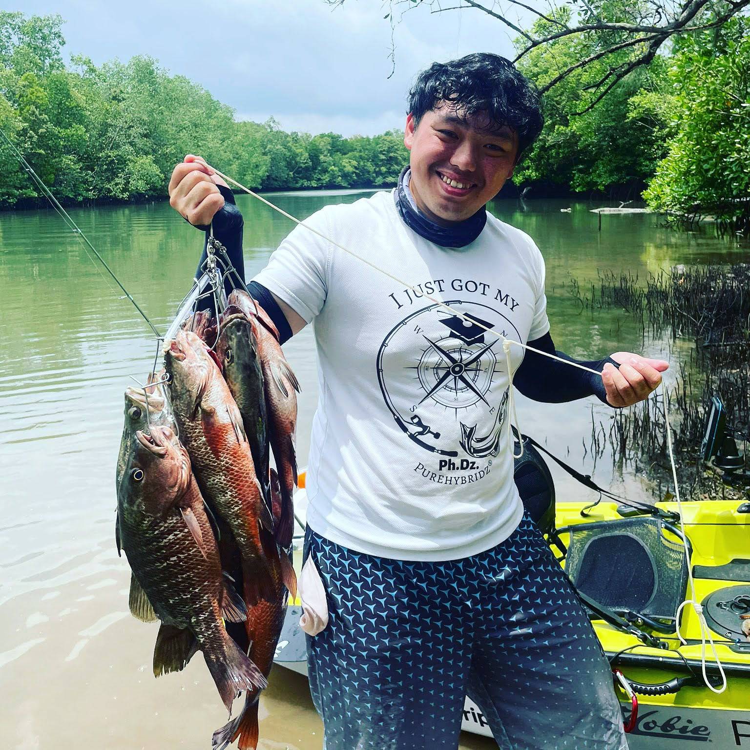 Kayak fishing guide Wayne catches plenty of Mangrove jacks when using Purehybridz Hobie Fishing Kayaks