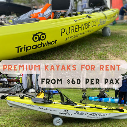 Full Day Kayak Fishing (Rental) - Hobie Compass Duo, Hobie Passport 12.0 - Purehybridz Kayak Fishing